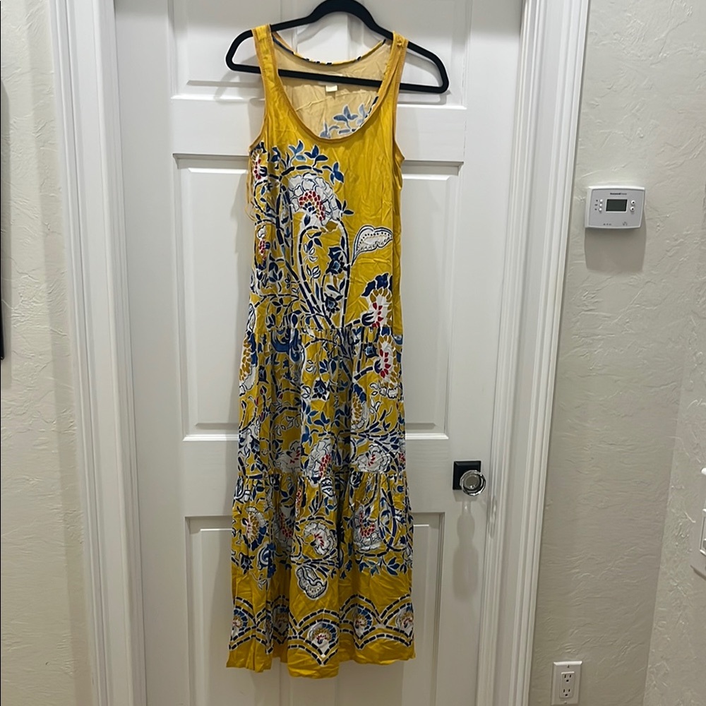 Anthropologie Yellow Maxi Sundress Sleeveless Resort